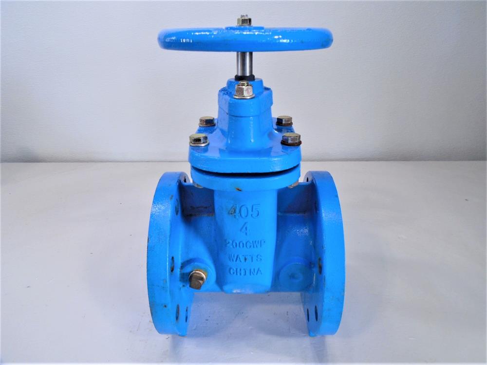 Watts 4" 200 CWP Resilient Wedge Gate Valve, Series 405, Cast Iron